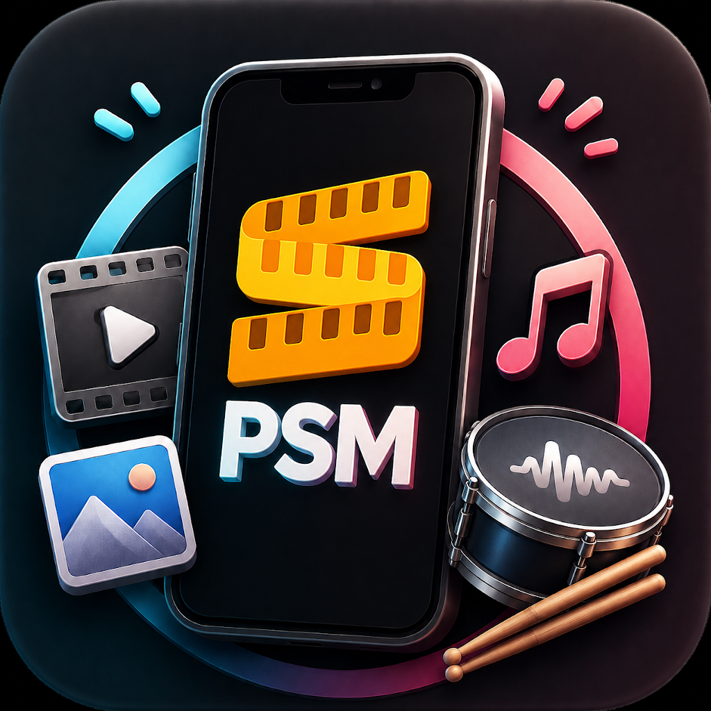 Logo PSM Uploader App para upload no TikTok